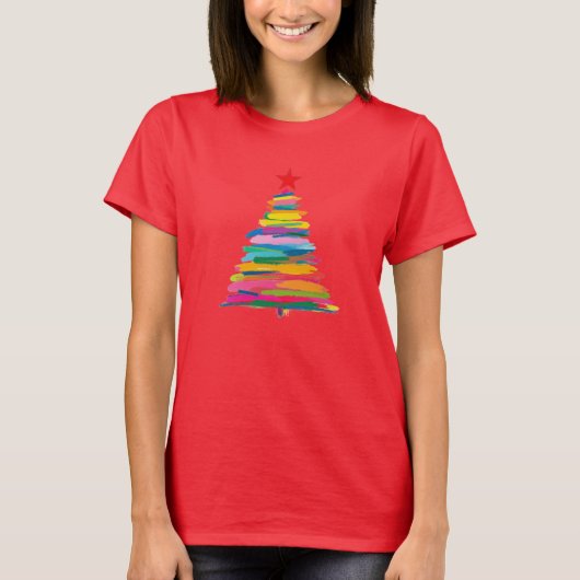 Abstracte penseelboom t-shirt (Voorkant)