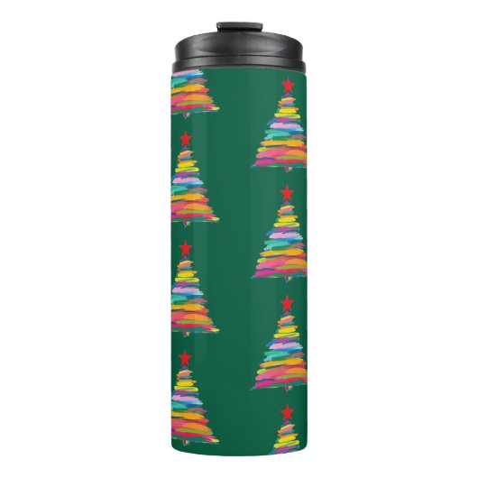Abstracte penseelboom thermosbeker (Voorkant)