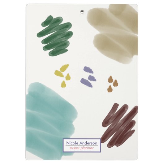 Abstracte penseellijn met bodembedekking klembord (Achterkant)