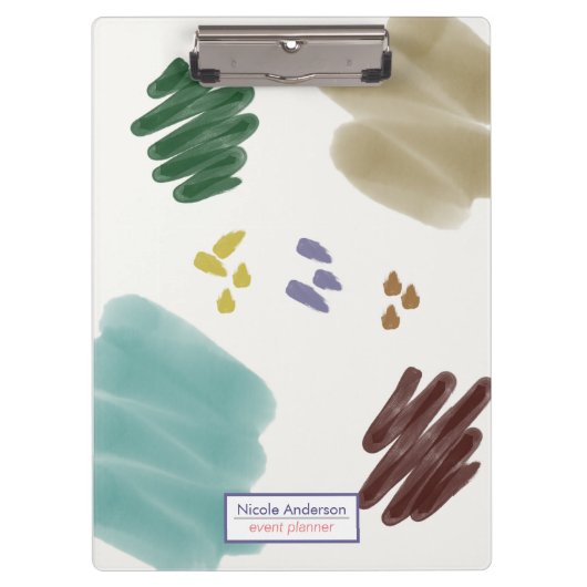 Abstracte penseellijn met bodembedekking klembord (Voorkant)