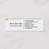 *~* Abstracte penseelspiegel Gold Glitter Stripe Mini Visitekaartje (Achterkant)