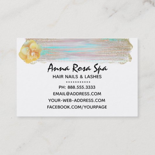 *~* Abstracte Penseelspiegel met stripe Gold Glitt Visitekaartje (Achterkant)