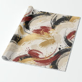 Abstracte Penseelstreek Inpakpapier (Uitgerold)