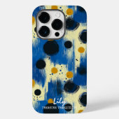 Abstracte penseelstreek Stippen met aangepaste naa Case-Mate iPhone Case (Achterkant)