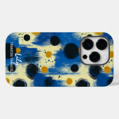 Abstracte penseelstreek Stippen met aangepaste naa Case-Mate iPhone Case (Achterkant (horizontaal))