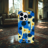 Abstracte penseelstreek Stippen met aangepaste naa Case-Mate iPhone Case