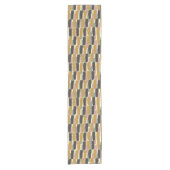 Abstracte penseelstreek streep retro botanisch  korte tafelloper (Voorkant)