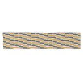 Abstracte penseelstreek streep retro botanisch  korte tafelloper (Horizontaal)