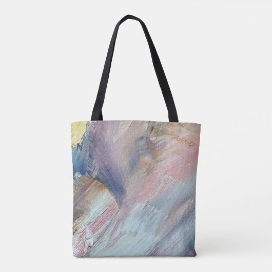 Abstracte penseelstreek tote bag (Achterkant)