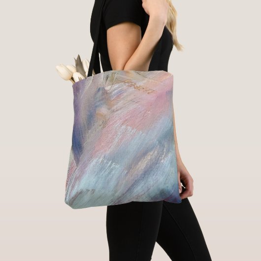 Abstracte penseelstreek tote bag (Dichtbij)