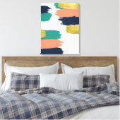 Abstracte penseelstreekcanvaskunst canvas afdruk (Insitu (Slaapkamer))