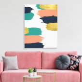 Abstracte penseelstreekcanvaskunst canvas afdruk (Insitu (Woonkamer))