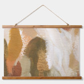 Abstracte penseelstreekkunst in warme tinten hangend wandkleed (Voorkant)