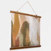 Abstracte penseelstreekkunst in warme tinten hangend wandkleed (Gebogen)