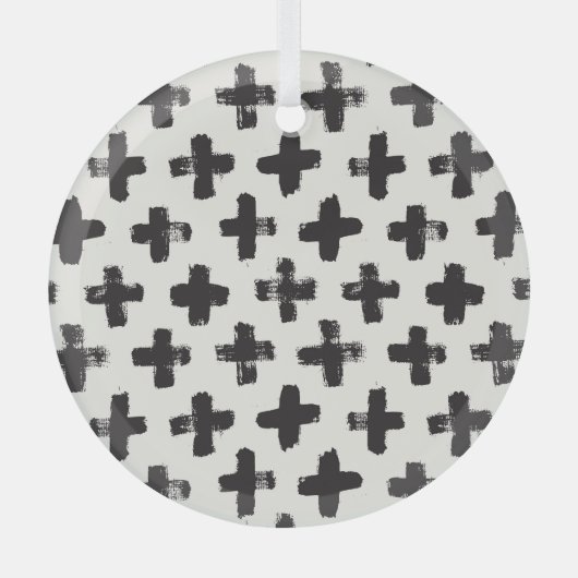  Abstracte penseelstreken achtergrond Glas Ornament (Voorkant)