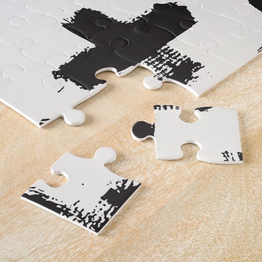 Abstracte penseelstreken achtergrond Legpuzzel (Zijkant)