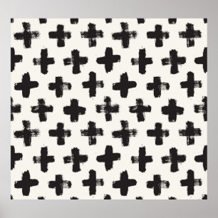  Abstracte penseelstreken achtergrond Poster