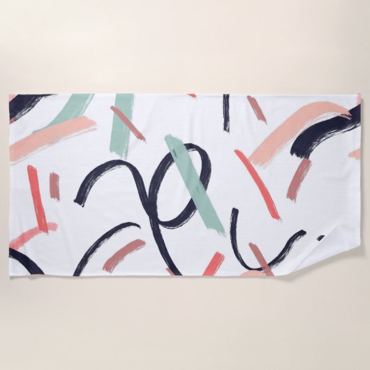 Abstracte penseelstreken badhanddoek (Voorkant)