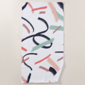 Abstracte penseelstreken badhanddoek (Voorkant)