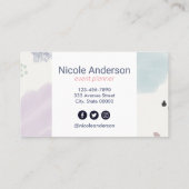 Abstracte penseelstreken bevestigen visitekaartje (Achterkant)