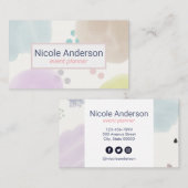 Abstracte penseelstreken bevestigen visitekaartje (Voorkant / Achterkant)