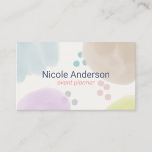 Abstracte penseelstreken bevestigen visitekaartje