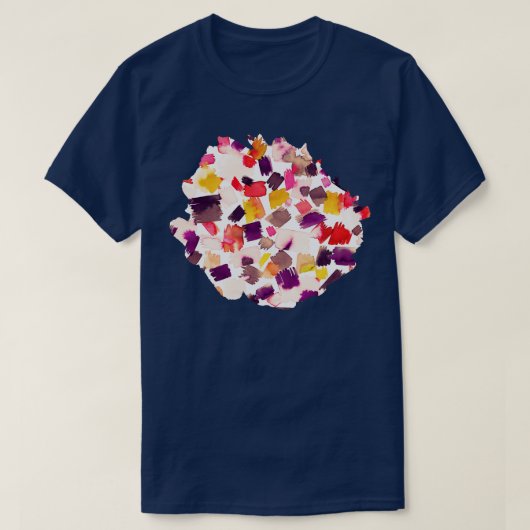 Abstracte penseelstreken die rood schilderen t-shirt (Design voorkant)