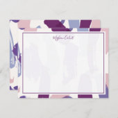 Abstracte penseelstreken gepersonaliseerd briefpap notitiekaartje (Voorkant / Achterkant)