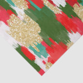 Abstracte penseelstreken Gold Glitter Christmas Tissuepapier (Detail)