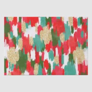 Abstracte penseelstreken Gold Glitter Christmas Tissuepapier