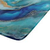 Abstracte penseelstreken in blauw en Blauwgroen Snijplank (Hoek)