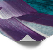 Abstracte penseelstreken in blauw, groen en Paarse Poster (Hoek)