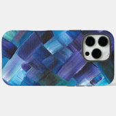 Abstracte penseelstreken in blauw, turquoise en pa Case-Mate iPhone case (Achterkant (horizontaal))