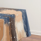 Abstracte penseelstreken in blauw, wit en bruin (2 tafelkleed (Voorbeeld)