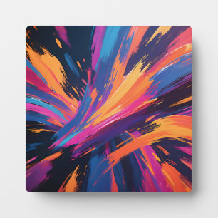 Abstracte penseelstreken in felle kleuren fotoplaat