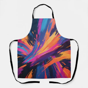 Abstracte penseelstreken in felle kleuren schort