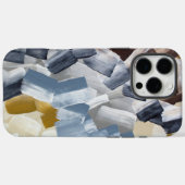 Abstracte penseelstreken in neutrale en aardetinte Case-Mate iPhone case (Achterkant (horizontaal))