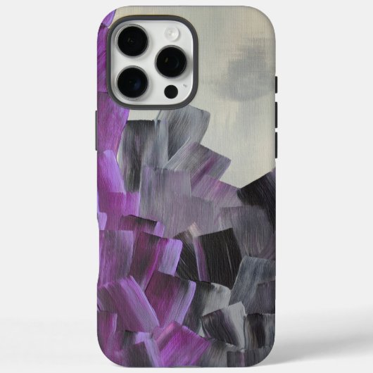 Abstracte penseelstreken in paars, grijs en zwart Case-Mate iPhone case (Achterkant)