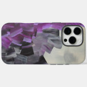 Abstracte penseelstreken in paars, grijs en zwart Case-Mate iPhone case (Achterkant (horizontaal))