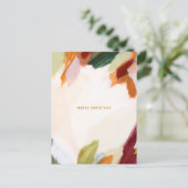 Abstracte penseelstreken Kerst Briefkaart (Staand voorkant)