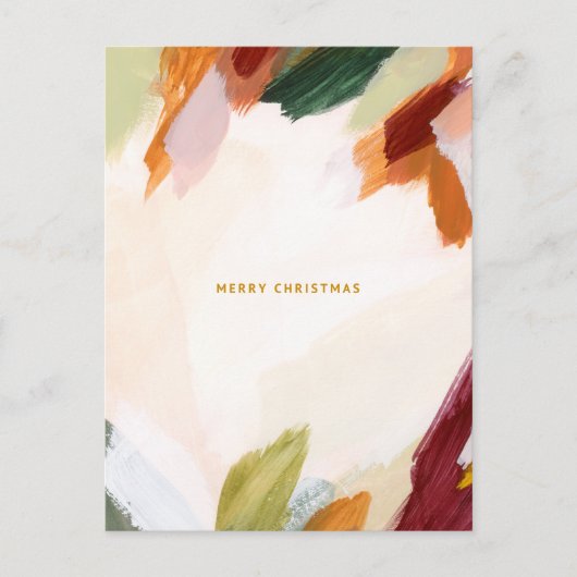 Abstracte penseelstreken Kerst Briefkaart (Voorkant)