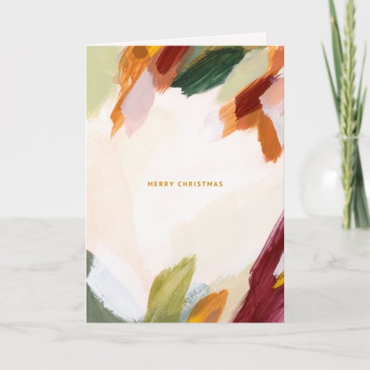 Abstracte penseelstreken Kerst Kaart (Voorkant)