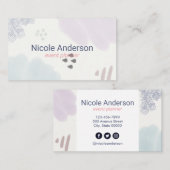 Abstracte penseelstreken klappen visitekaartje (Voorkant / Achterkant)