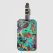 Abstracte penseelstreken met schouderwand bagagelabel (Voorkant (verticaal))