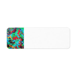 Abstracte penseelstreken met schouderwand etiket