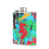 Abstracte penseelstreken met schouderwand heupfles (Links)