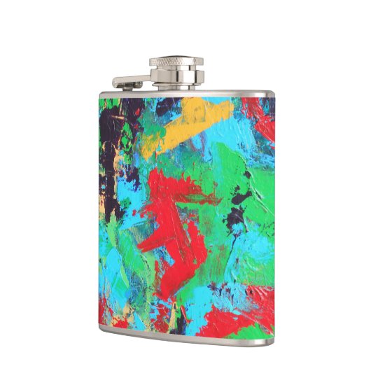 Abstracte penseelstreken met schouderwand heupfles (Links)