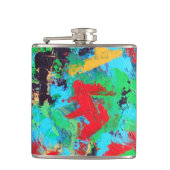 Abstracte penseelstreken met schouderwand heupfles (Voorkant)