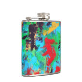 Abstracte penseelstreken met schouderwand heupfles (Rechts)