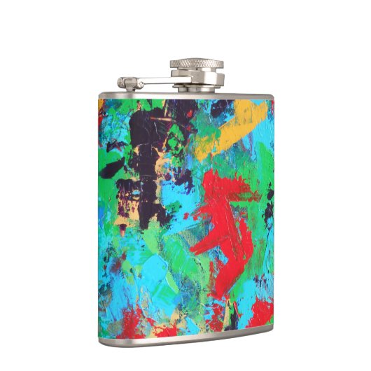 Abstracte penseelstreken met schouderwand heupfles (Rechts)